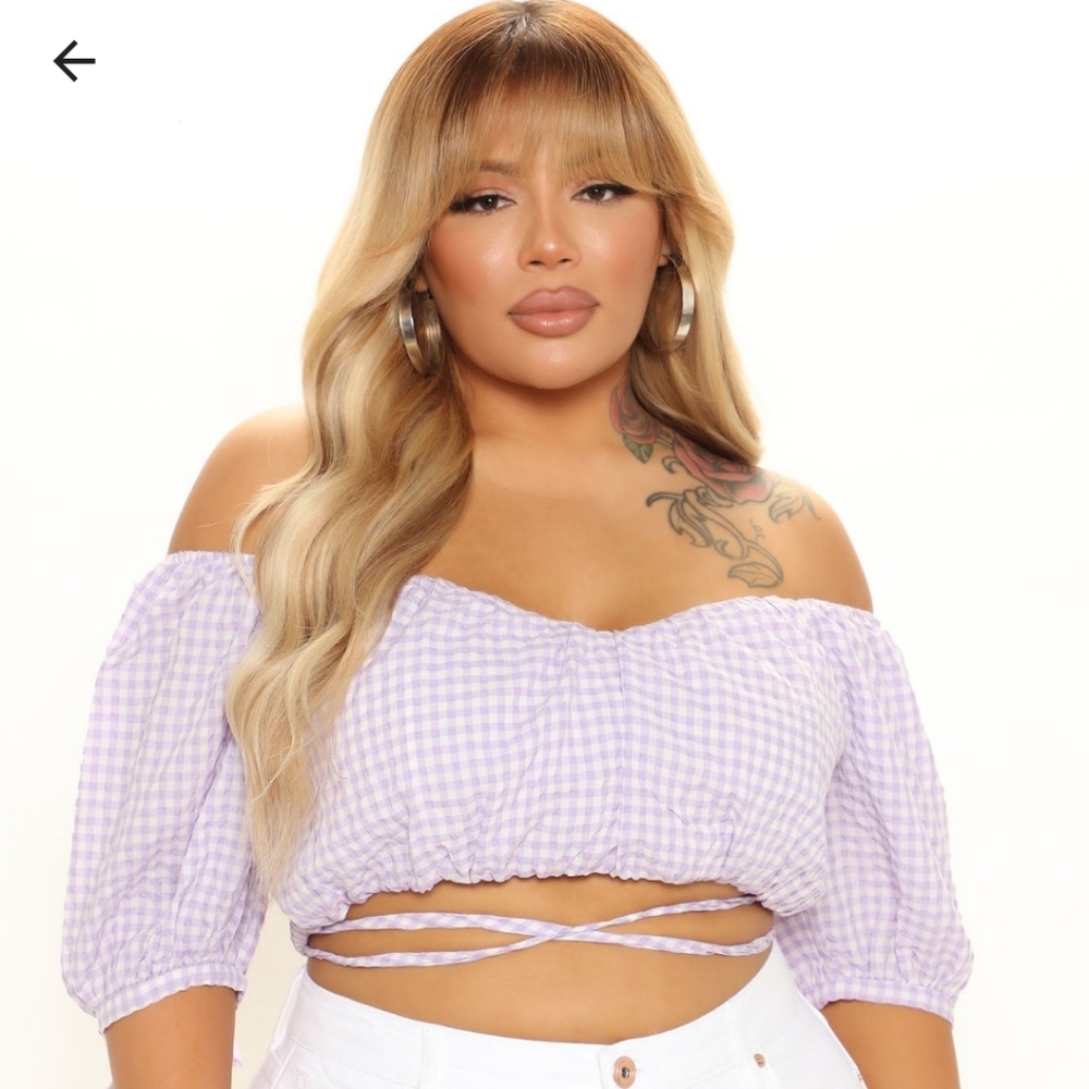 Fashion Nova Gingham Cropped Top